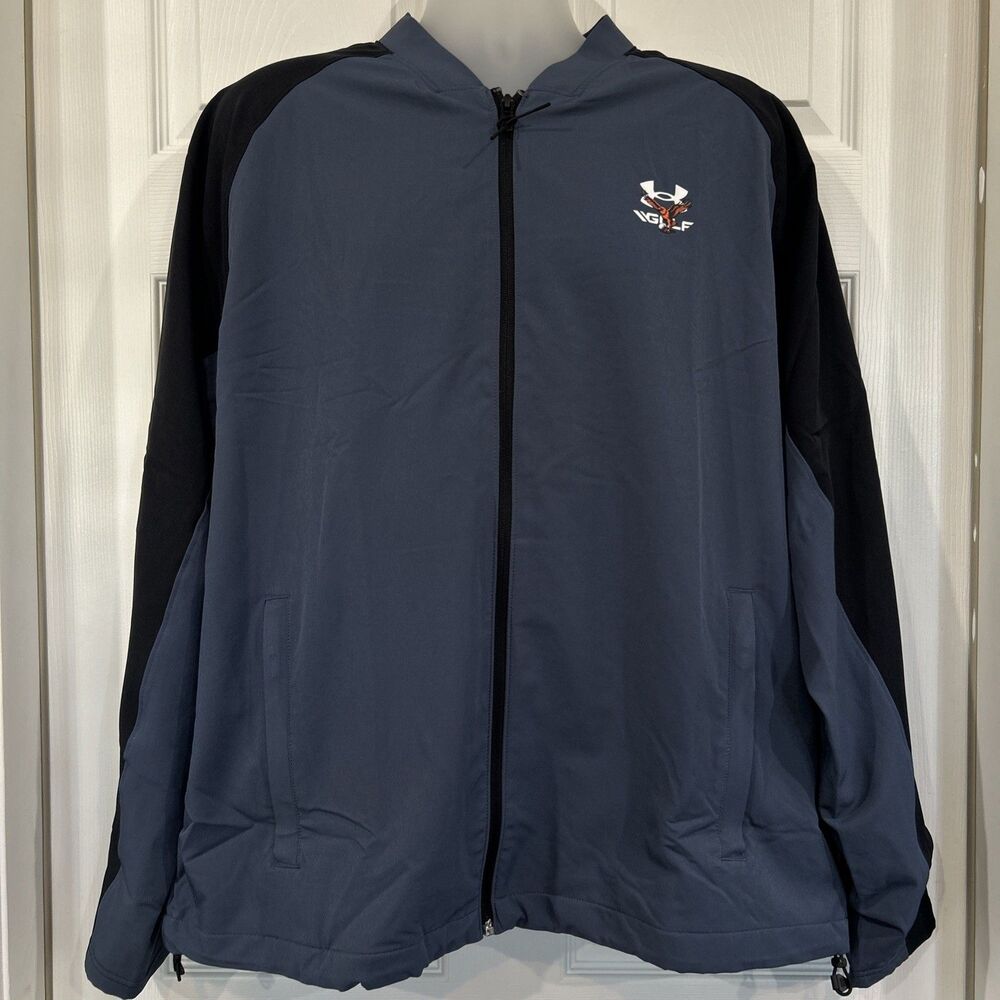 Under Armour UA Logo Storm Golf Jacket Men's 2XL Softshell Bomber Blue Black